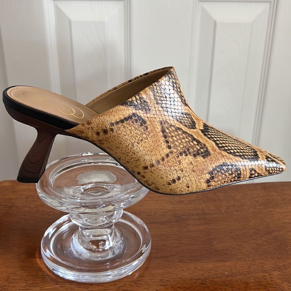 Sam Edelman Skya Snakeskin Print Embossed Leather Mules - Picture 4 of 15